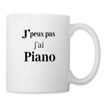 j peux pas j ai piano HUMOUR PIANISTE Musique - Mug blanc - blanc - Droite