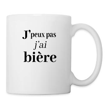 j peux pas j ai bière Je peux pas j'ai bière - Mug blanc - blanc - Droite