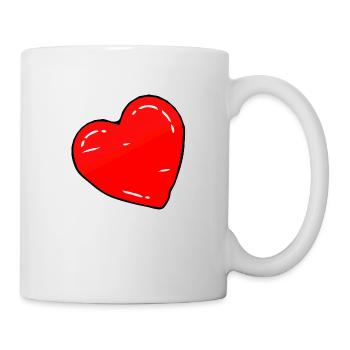 Rotes Herz - Tasse - Weiß - Rechts