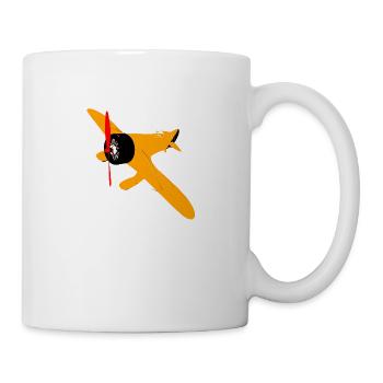 Einmotoriges Propellerflugzeug - Tasse - Weiß - Rechts