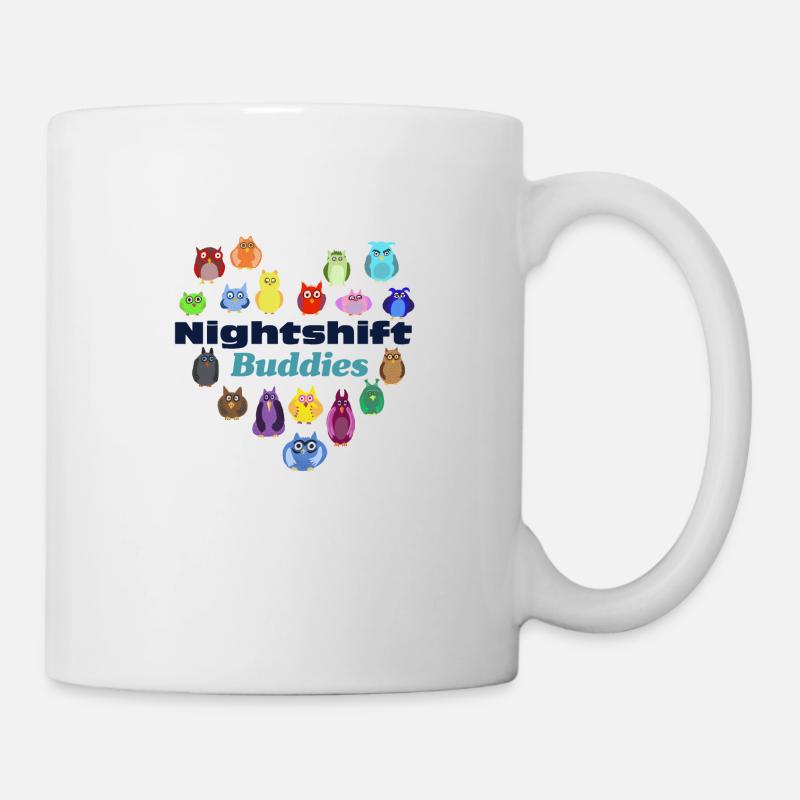 Nightshift Buddies Owls - Tasse - Weiß