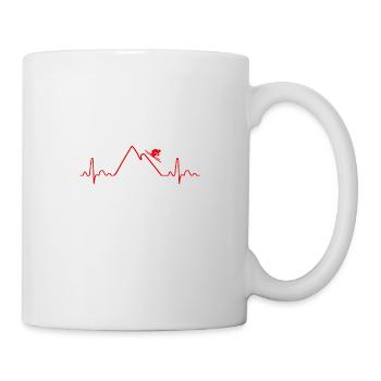 Heartbeat Skifahren Wintersport Ski-Liebhaber Gift - Tasse - Weiß - Rechts