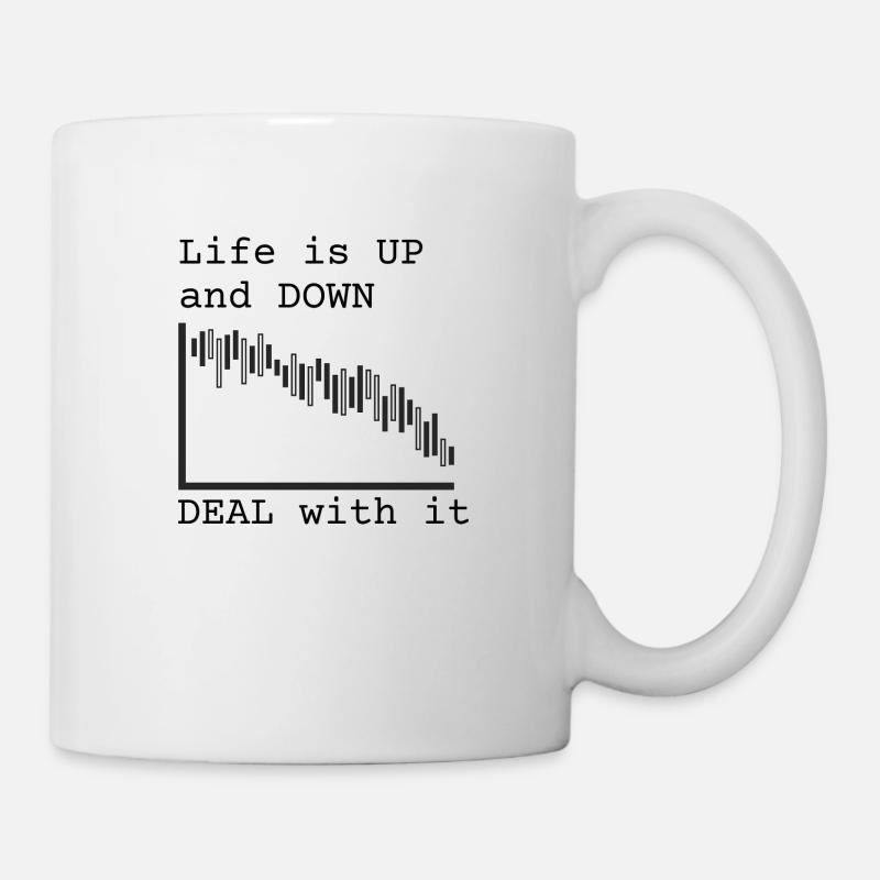 Stock trading logo up and down hodlr - Mug blanc - blanc