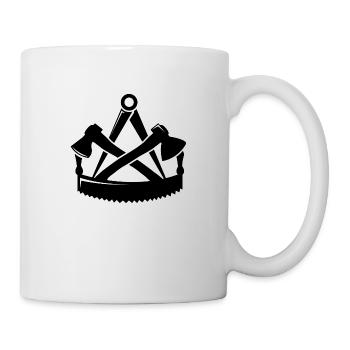 Zimmermann Zimmerer Zunft Logo Wappen Zimmerleute - Tasse - Weiß - Rechts