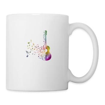 Double Exposure Guitar Musik Noten Geschenkidee - Tasse - Weiß - Rechts