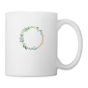Botanical flower wreath customizable - Mug - white - Right