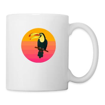 Sunset Bird Lover Vaporwave Toucan - Mug - white - Right