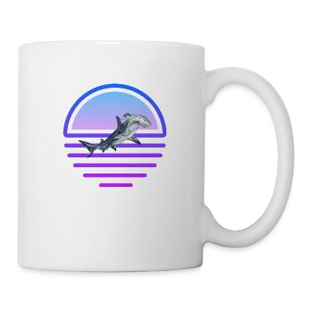 Hammerhead Shark Predator Vaporwave Shark - Mug - white - Right