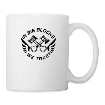 V8 Motor Engine US Car Muscle Car Hubraum 5 Liter - Tasse - Weiß - Rechts