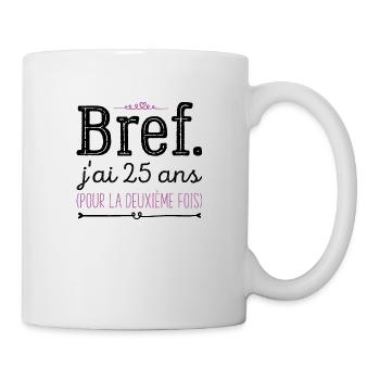 50 ans Anniversaire 25 ans Pour La Deuxième Fois - Mug blanc - blanc - Droite