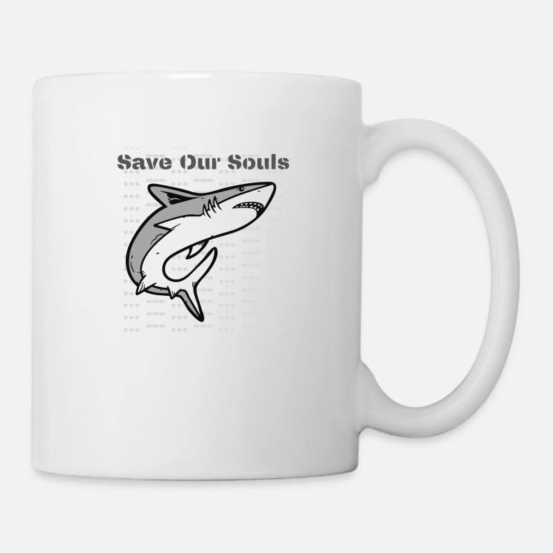 Save Our Souls Shark - Mug - white