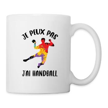 Je peux pas j'ai Handball - Mug blanc - blanc - Droite