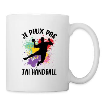 Je peux pas j'ai Handball - Mug blanc - blanc - Droite