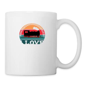 I love Trains Trains Railway Model Railway Steam Locomotive - Mug - white - Right