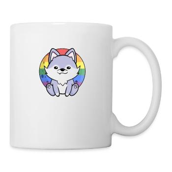 Sweet Wolf Dog Gay Queer Flag Flag LGBTQ Moon - Mug - white - Right