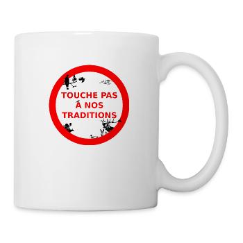 chasse - touche pas à nos traditions - Mug blanc - blanc - Droite
