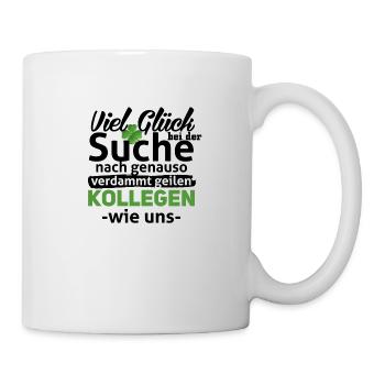 Viel Glück Abschiedsgeschenk Arbeitskollege - Tasse - Weiß - Rechts