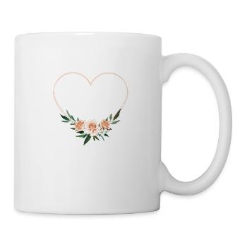 Herz Blumen personalisierbar - Tasse - Weiß - Rechts