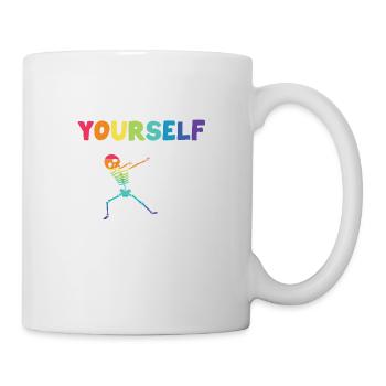 Funny Dabbing Skeleton Proud LGBT Pride Dare To Be - Tasse - Weiß - Rechts