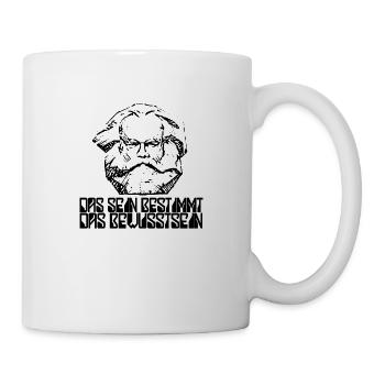 Karl Marx Zitat | Sein bestimmt Bewusstsein - Tasse - Weiß - Rechts