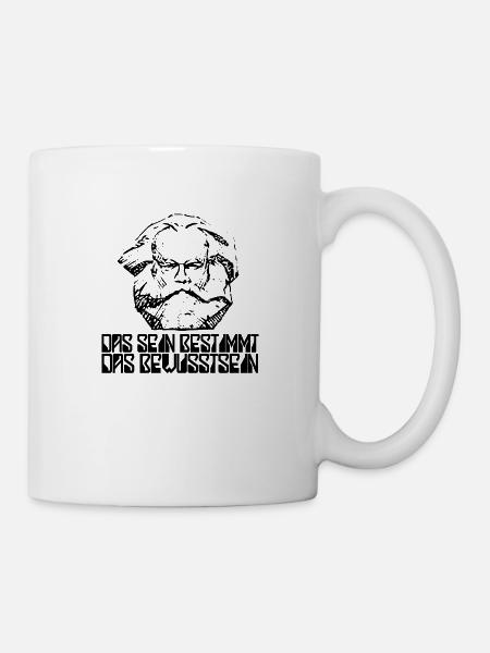 Karl Marx Zitat | Sein bestimmt Bewusstsein - Tasse - Weiß