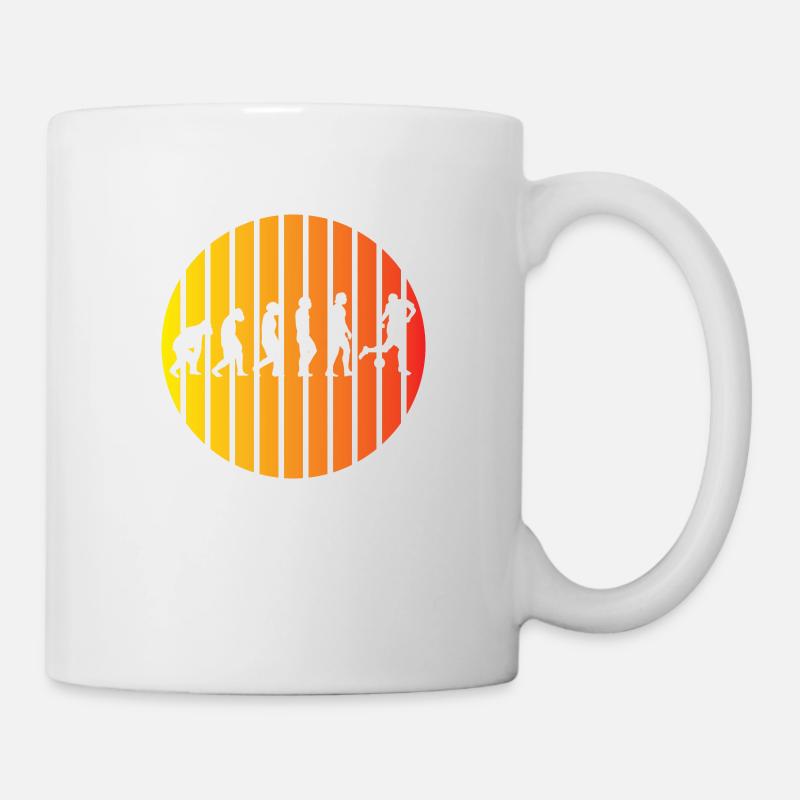 Fußball Fußballtrainerin Evolution Fußballspieler - Tasse - Weiß