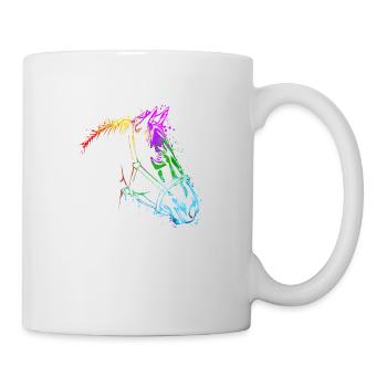 Tête de cheval Cheval Coloré Chevaux - Mug blanc - blanc - Droite