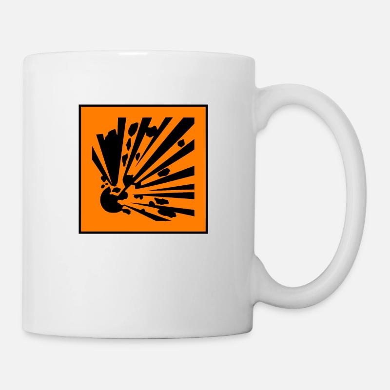 Explosief Waarschuwing, Sprengstoffwarnung - Tasse - Weiß