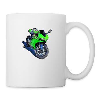 Moto Sport Vert - Mug blanc - blanc - Droite