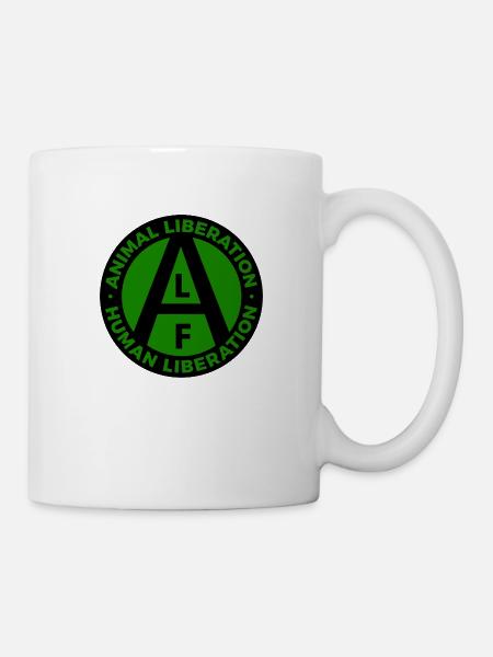 ALF Libération Humaine Libération Animale Noir Vert - Mug blanc - blanc