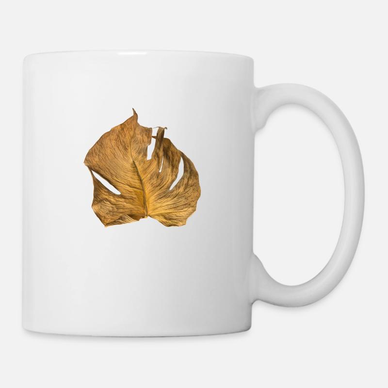 Monstera Blatt getrocknet - Tasse - Weiß