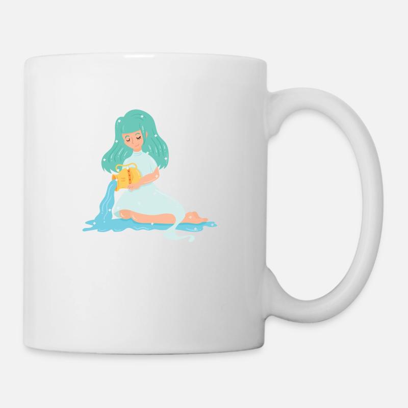 Signe du zodiaque du Verseau - Mug blanc - blanc