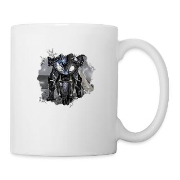 Moto de sport noir - Mug blanc - blanc - Droite