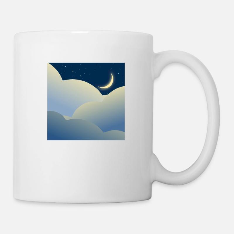 Nachthimmel mit Mond - Tasse - Weiß