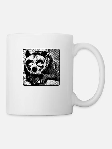 Ours avec lunettes (DDP, rendu en demi-teintes) - Mug blanc - blanc