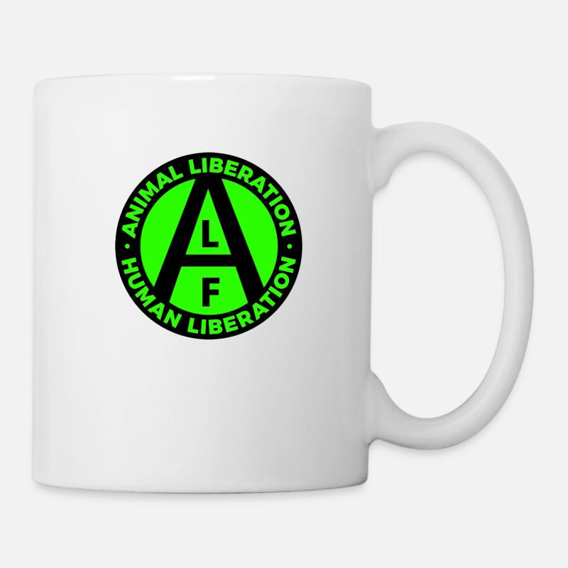 alfanimalliberationhumanliberation vert néon noir - Mug blanc - blanc