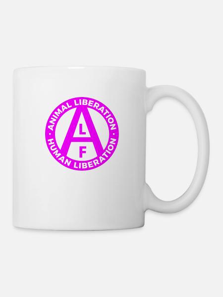 alfanimalliberationhumanliberationpink - Tasse - Weiß