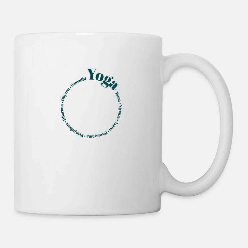 Yoga Wordcloud greenpool - Mug - white