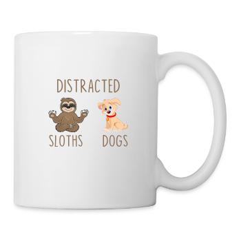 Facilement distrait par les paresseux et les chiens - Mug blanc - blanc - Droite