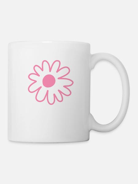 Einfache Blume Gänseblümchen Zeichnung - Kop/krus - hvid