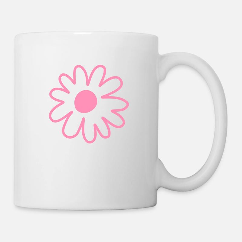 Dessin simple de marguerite de fleurs - Mug blanc - blanc