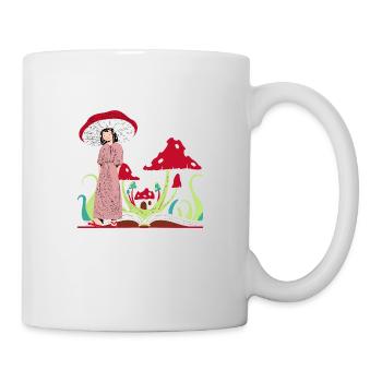 Pilzprinzessin, rote Champignons - Tasse - Weiß - Rechts