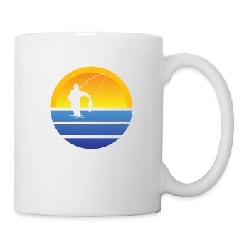 Angler Retro Angeln Angelhaken Fischen Geschenk - Tasse - Weiß - Rechts