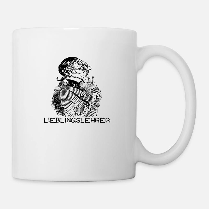 Lieblingslehrer Max und Moritz Busch Lehrer Lämpel - Tasse - Weiß
