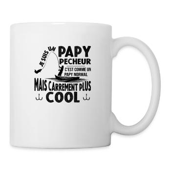 Papy Cadeau De Pêche Pour Pêcheur Grand Père - Mug blanc - blanc - Droite