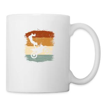 Motocross Vintage Retro Motorrad - Tasse - Weiß - Rechts