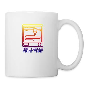 Impression 3D Je parie que je pourrais imprimer cette idée cadeau - Mug blanc - blanc - Droite