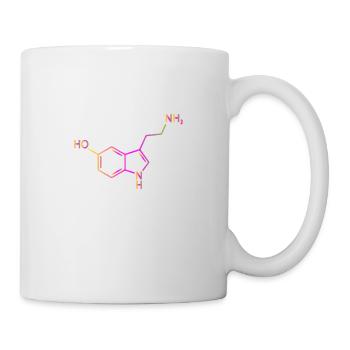 Serotonin Molekül Chemie Glück Geschenkidee - Tasse - Weiß - Rechts