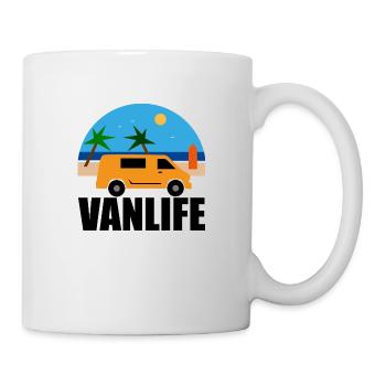 VAN LIFE - La plage - Van orange - Mug blanc - blanc - Droite