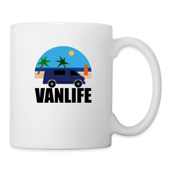 VAN LIFE - La plage - Van bleu - Mug blanc - blanc - Droite